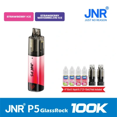 Strawberry ice+Strawberry Watermelon ice | JNR Vape P5 GlassRock 100K Puffs Kit - Refillable & Replaceable Pod Vape